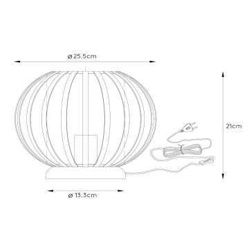 Lucide 78574/25/30 - Stolní lampa MANUELA 1xE27/40W/230V pr. 25,5 cm černá