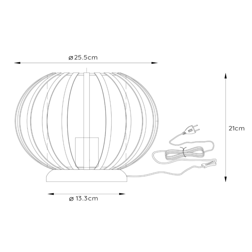 Lucide 78574/25/30 - Stolní lampa MANUELA 1xE27/40W/230V pr. 25,5 cm černá