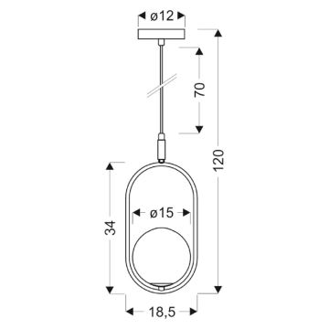 Lustr na lanku CORDEL 1xG9/28W/230V lesklý chrom