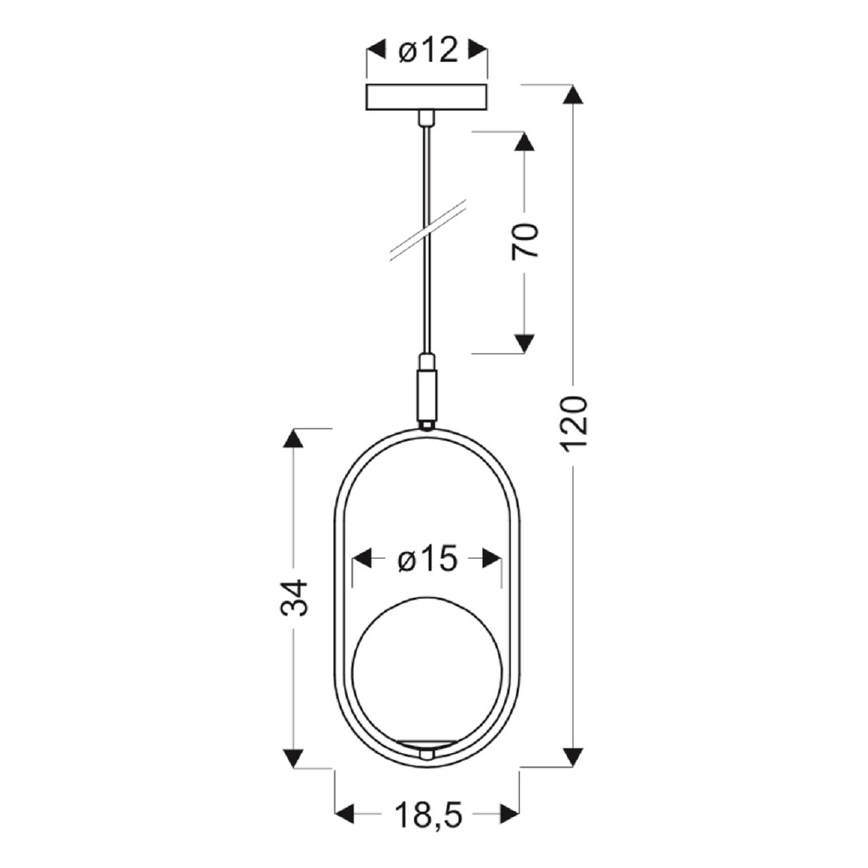 Lustr na lanku CORDEL 1xG9/28W/230V zlatá