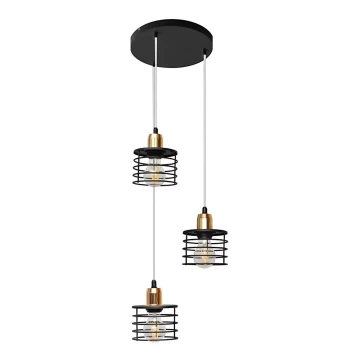 Lustr na lanku EDISON 3xE27/60W/230V