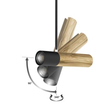 Lustr na lanku GLEIZ WOOD 1xGU10/35W/230V