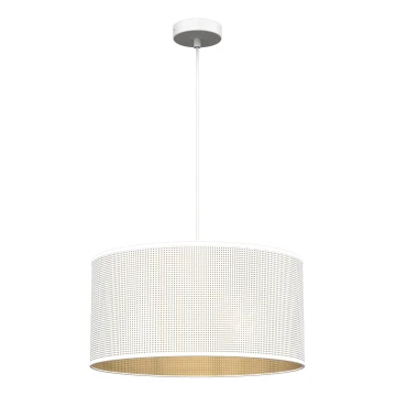 Lustr na lanku LOFT SHADE 1xE27/60W/230V pr. 40 cm bílá/zlatá