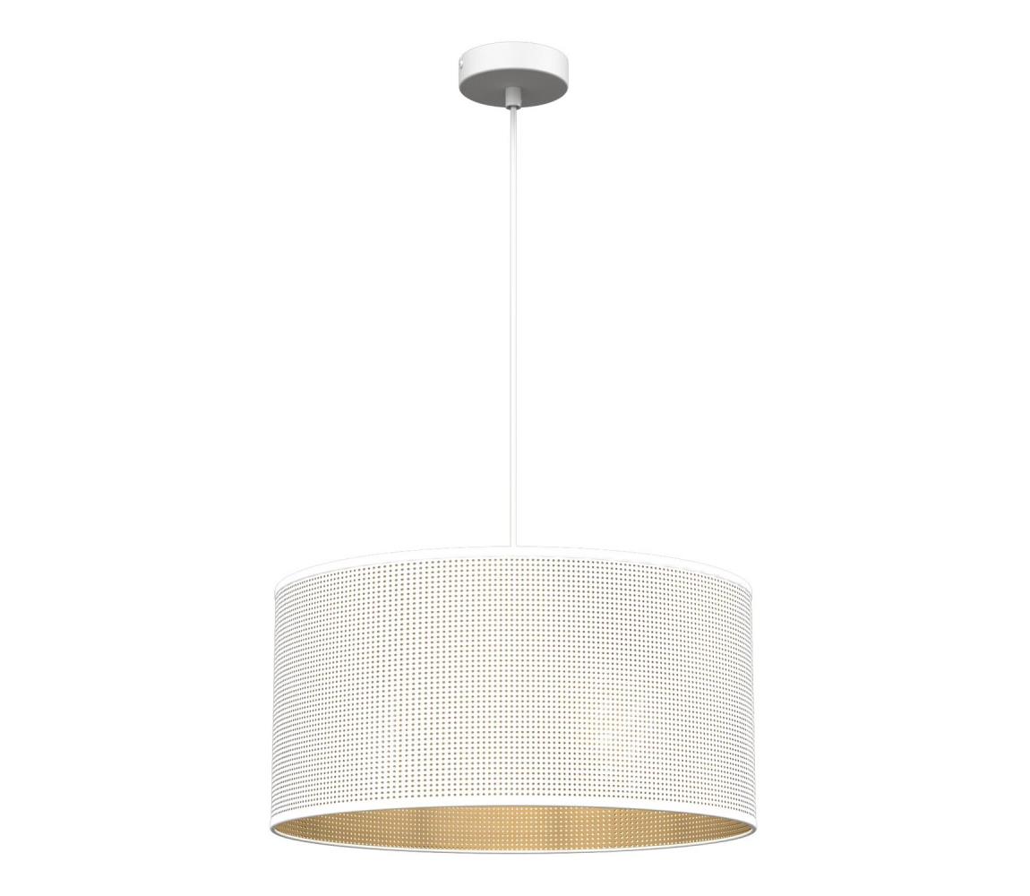  Lustr na lanku LOFT SHADE 1xE27/60W/230V pr. 40 cm bílá/zlatá 