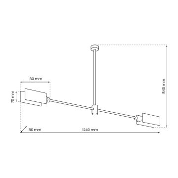 Lustr na tyči ASTRA 2xE27/60W/230V černá