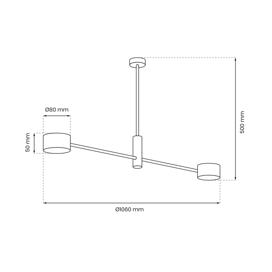 Lustr na tyči CROSS 2xGX53/12W/230V černá/zlatá