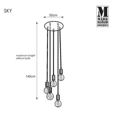 Markslöjd 107467 - Lustr na lanku SKY 5xE27/60W/230V