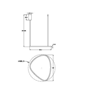 Maytoni MOD072PL-L28B3K1 - LED Lustr na lanku GLINT LED/24W/230V černá pr. 60 cm