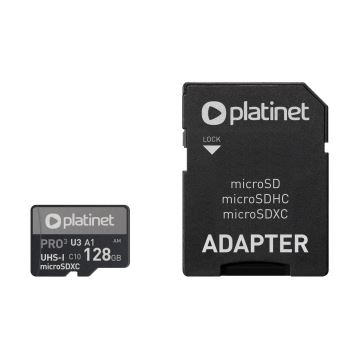 MicroSDXC 128GB U3 Pro A1 90MB/s + SD adaptér