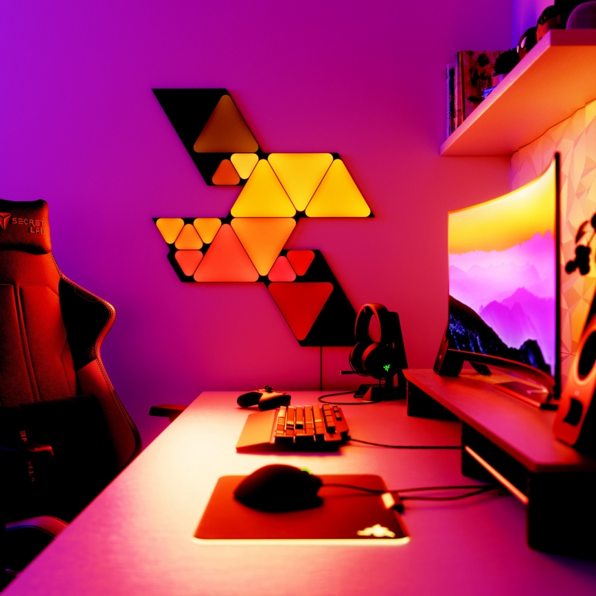 Nanoleaf - Rozšiřovací SADA 10x LED RGBW Stmívatelný panel MINI TRIANGLES LED/0,54W/230V 1200-6500K Wi-Fi