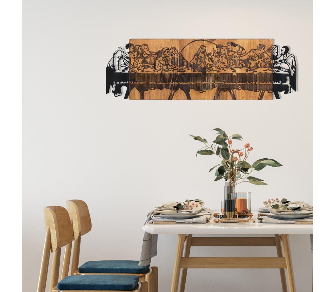 Asir Nástěnná dekorace 76,5x24,5 cm poslední večeře dřevo/kov AS1693