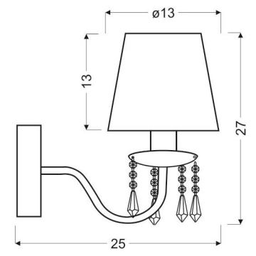 Nástěnná lampa RUTI 1xE14/40W/230V