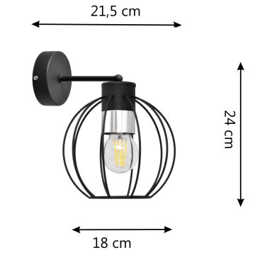 Nástěnná lampa STARLIGHT 1xE27/60W/230V černá/stříbrná