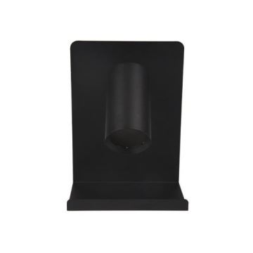 Nástěnné bodové svítidlo s policí a USB nabíječkou 1xGU10/35W/230V černá