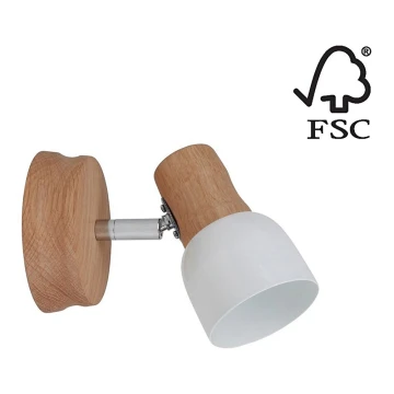 Nástěnné bodové svítidlo SVANTJE 1xE14/40W/230V dub – FSC certifikováno