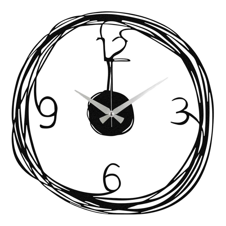 Nástěnné hodiny 48 cm 1xAA černá