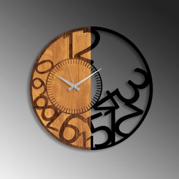 Nástěnné hodiny pr. 56 cm 1xAA dřevo/kov