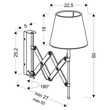 Nástěnné svítidlo MITO 1xE27/40W/230V černá