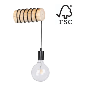 Nástěnné svítidlo TRABO 1xE27/60W/230V borovice – FSC certifikováno