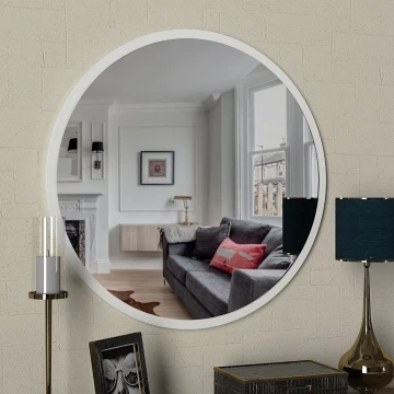 Nástěnné zrcadlo GLOB pr. 59 cm bílá