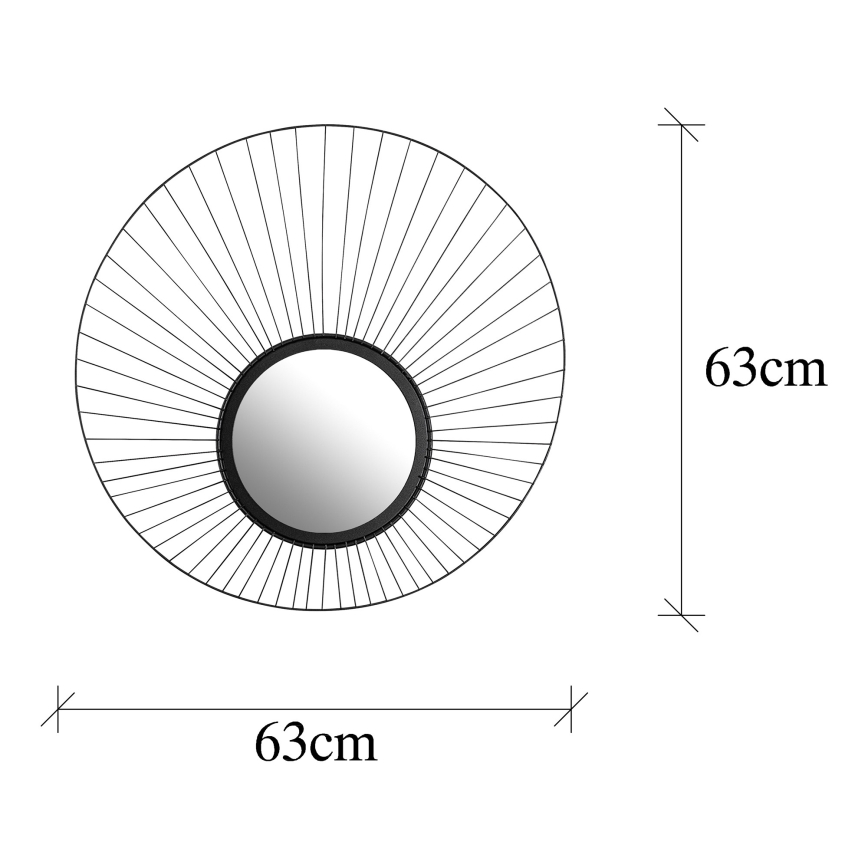 Nástěnné zrcadlo PAPATYA pr. 63 cm černá