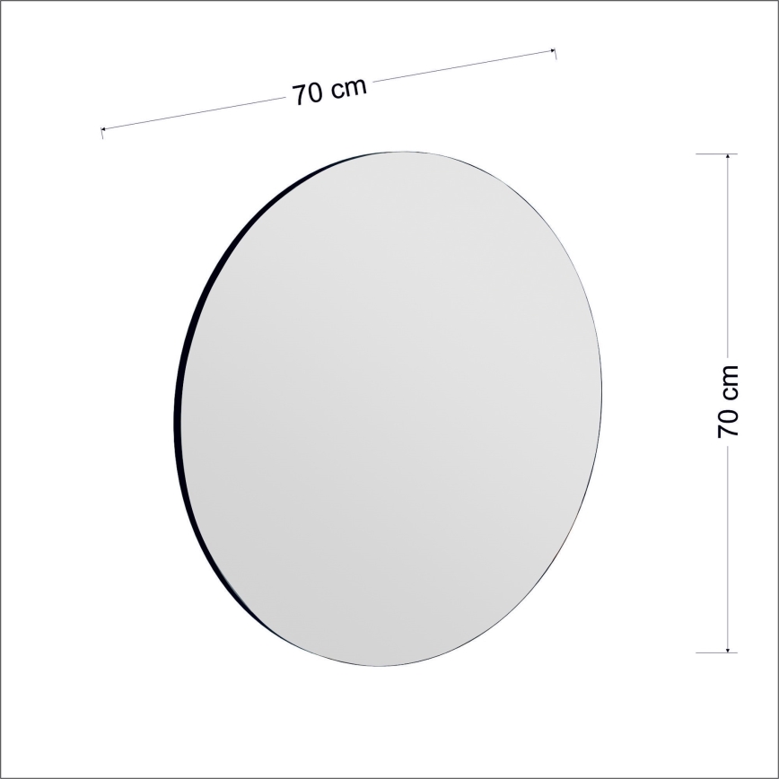 Nástěnné zrcadlo ZEOS pr. 70 cm černá