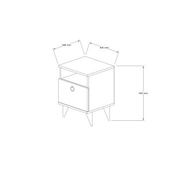 Noční stolek BARLO 50x40 cm bílá