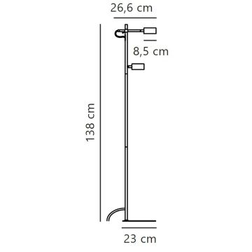 Nordlux - LED Stmívatelná stojací lampa CLYDE 2xLED/4W/230V