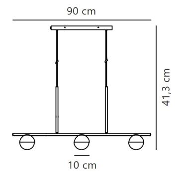 Nordlux - Lustr na lanku CONTINA 3xG9/5W/230V černá