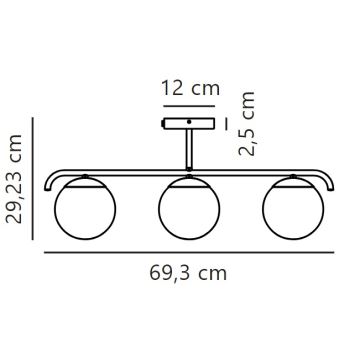 Nordlux - Lustr na tyči GRANT 3xE14/25W/230V černá