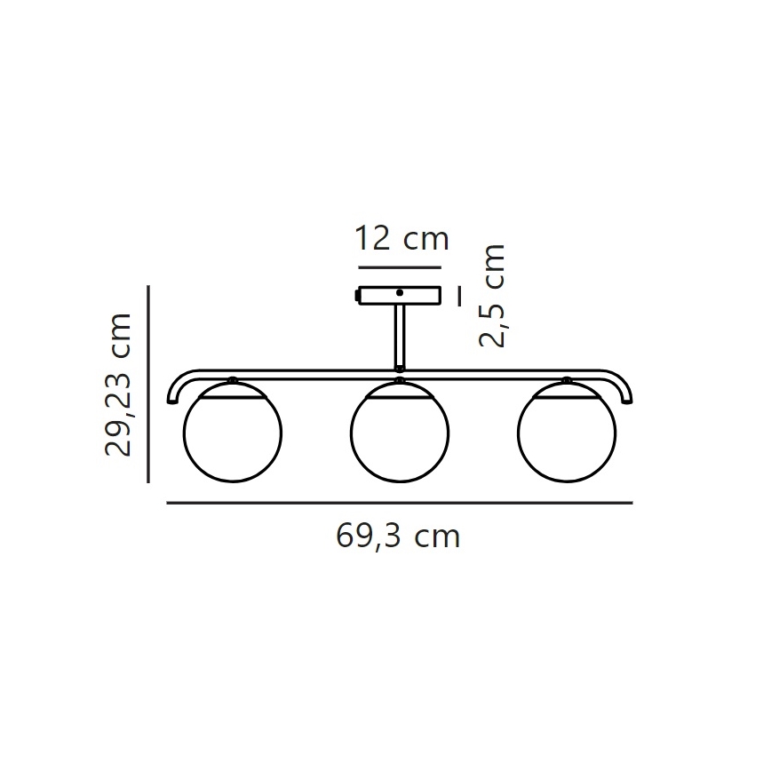 Nordlux - Lustr na tyči GRANT 3xE14/25W/230V černá