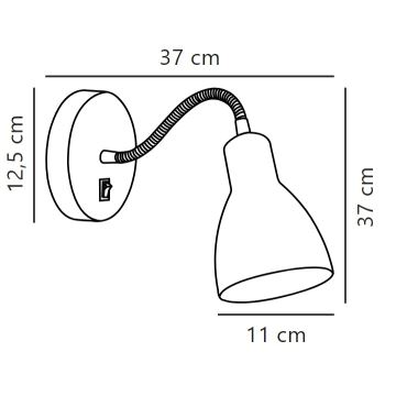 Nordlux - Nástěnné flexibilní bodové svítidlo CYCLONE 1xE14/15W/230V černá