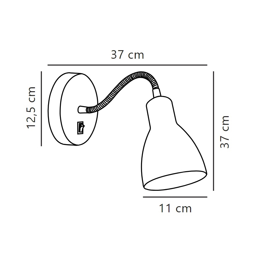 Nordlux - Nástěnné flexibilní bodové svítidlo CYCLONE 1xE14/15W/230V černá