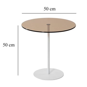 Odkládací stolek CHILL 50x50 cm bílá/bronzová