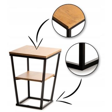 Odkládací stolek EXPAND 57x40 cm černá/hnědá