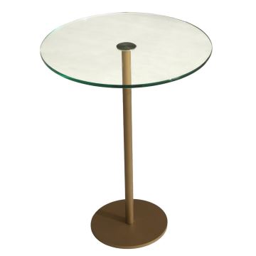 Odkládací stolek SOCIAL 50x40 cm zlatá/čirá