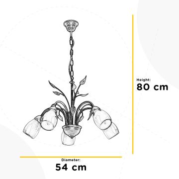 ONLI - Lustr na řetězu LILIANA 5xE14/6W/230V