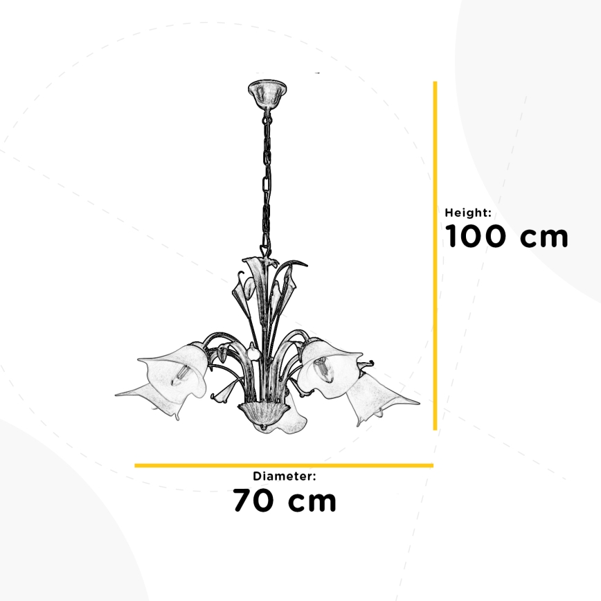 ONLI - Lustr na řetězu LUCREZIA 5xE14/6W/230V bronzová