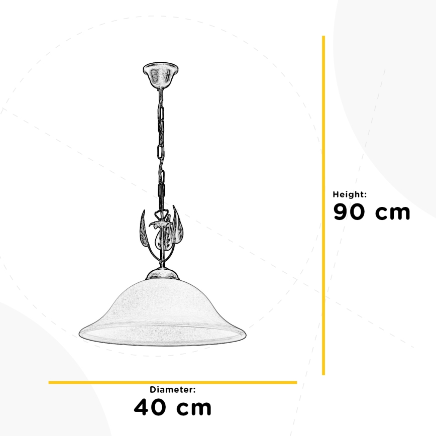 ONLI - Lustr na řetězu MIRA 1xE27/22W/230V pr. 40 cm