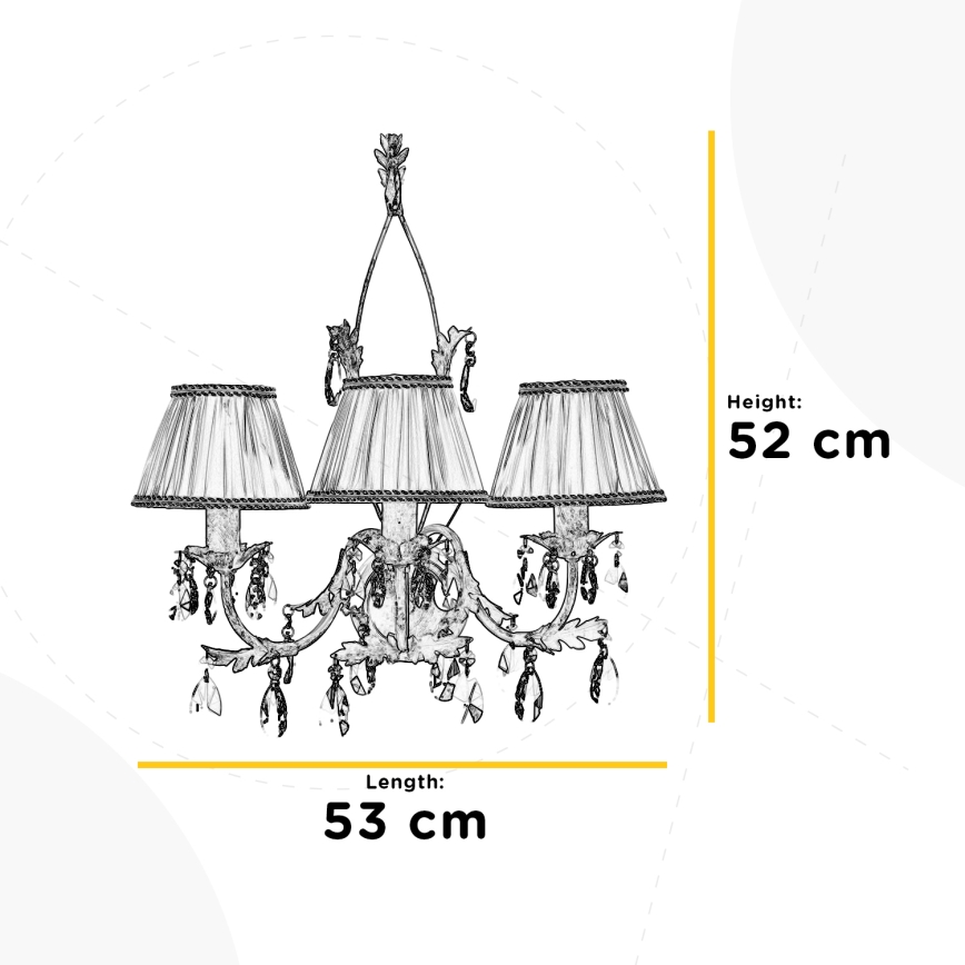 ONLI - Nástěnné svítidlo KAREN 3xE14/6W/230V bronzová