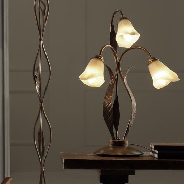 ONLI - Stolní lampa ALGA 3xE14/6W/230V 61 cm bronzová