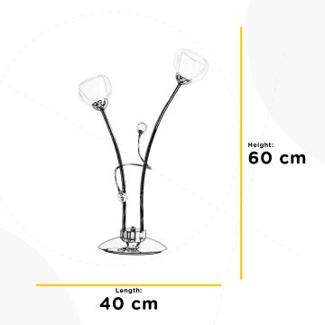 ONLI - Stolní lampa WENDY 2xE14/6W/230V 60 cm lesklý chrom