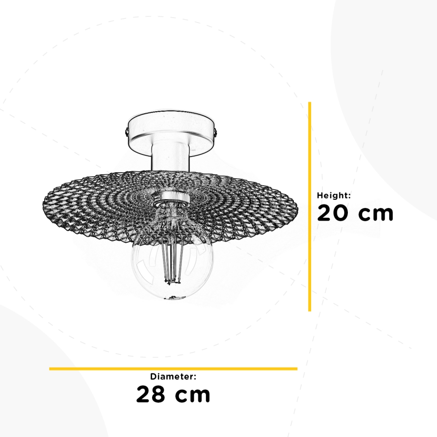 ONLI - Stropní svítidlo GOLDEN 1xE27/22W/230V pr. 28 cm zlatá/černá