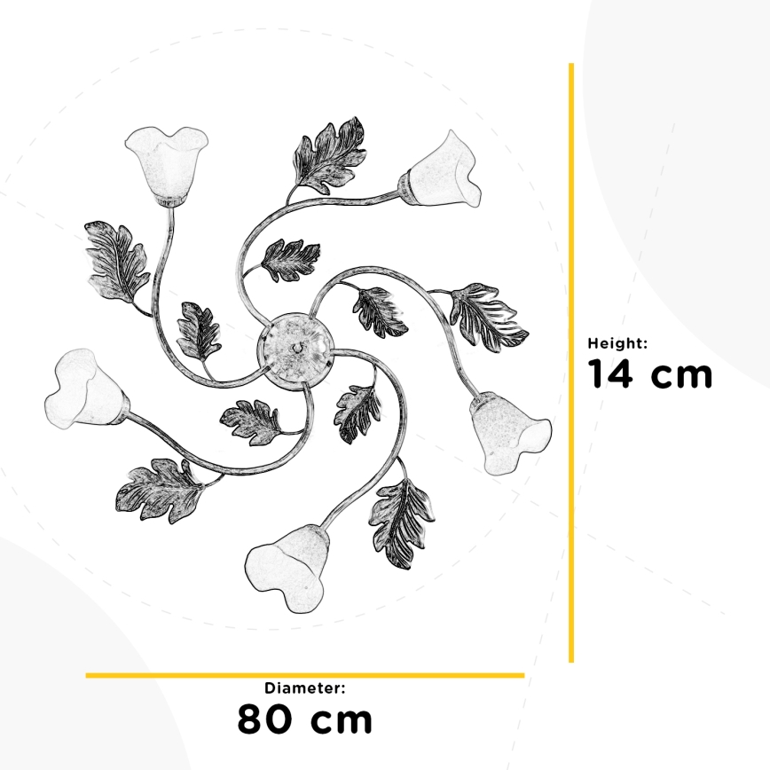 ONLI - Stropní svítidlo MARILENA 5xE14/6W/230V