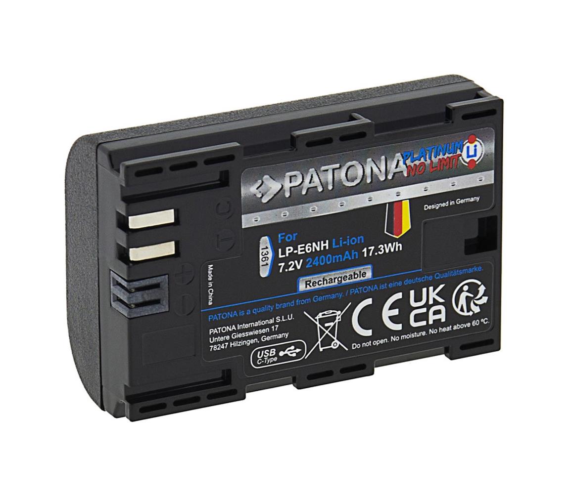 PATONA PATONA - Aku Canon LP-E6NH 2400mAh Li-Ion Platinum USB-C IM1037