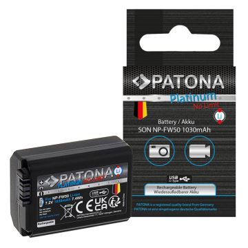 PATONA - Aku Sony NP-FW50 1030mAh Li-Ion Platinum USB-C nabíjení