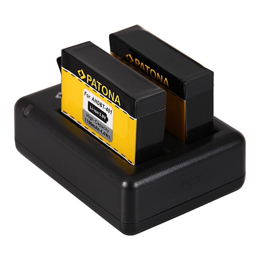 PATONA - Nabíječka Dual GoPro Hero 4 USB + 2x baterie Aku 1160mAh