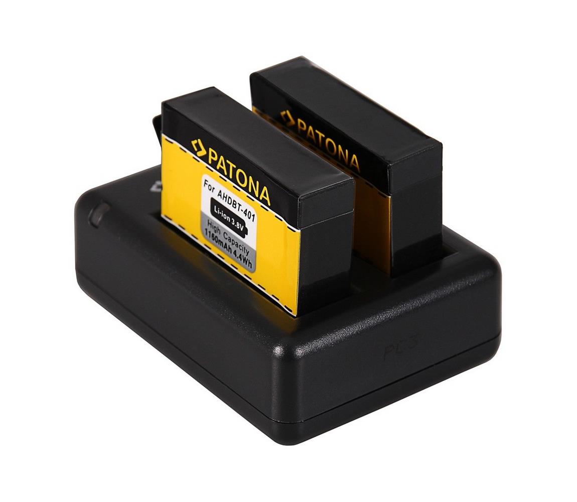 PATONA PATONA - Nabíječka Dual GoPro Hero 4 USB + 2x baterie Aku 1160mAh IM0748