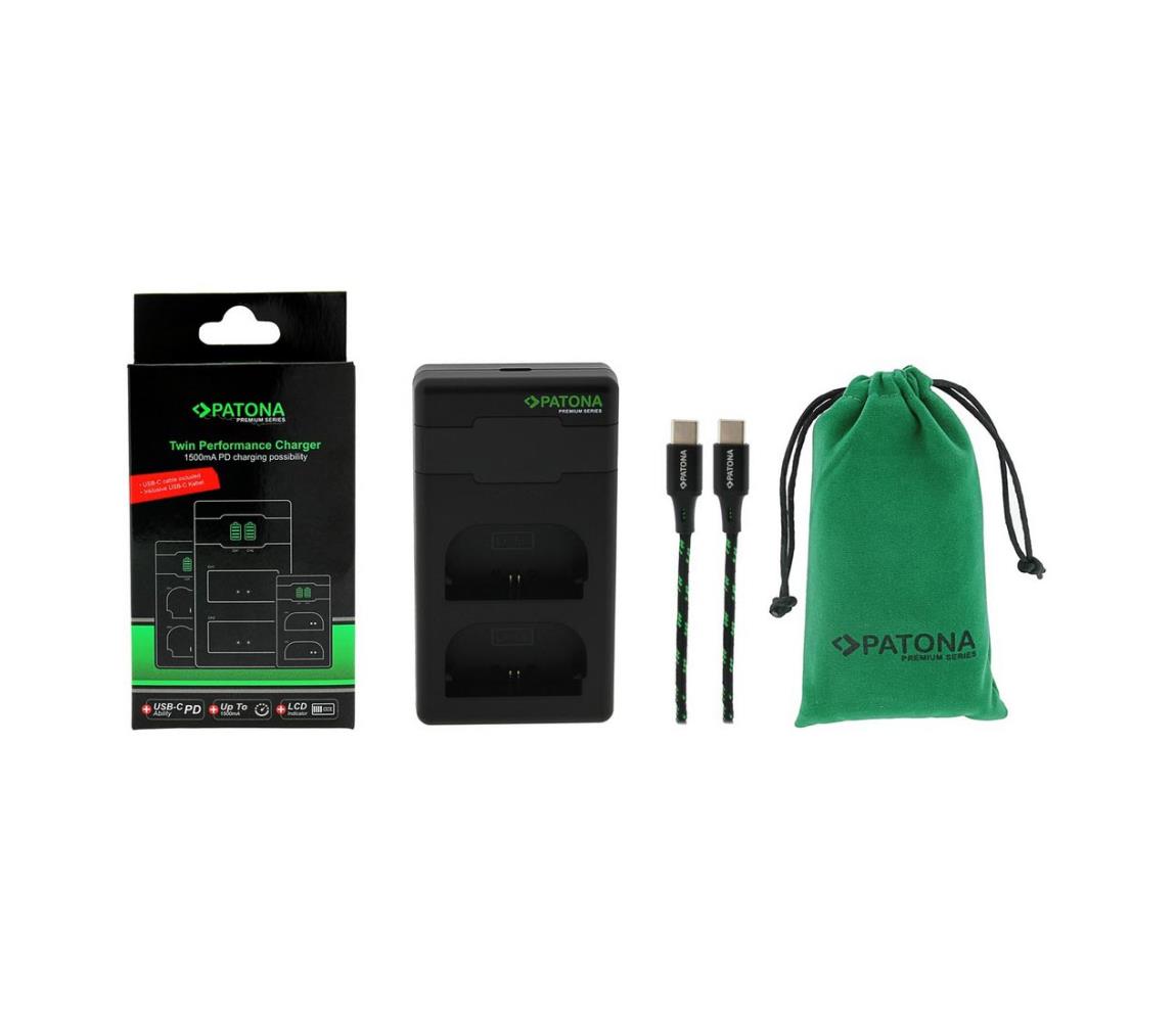 PATONA PATONA - Rychlonabíječka Dual Canon LP-E6 + kabel USB-C 0,6m IM1064