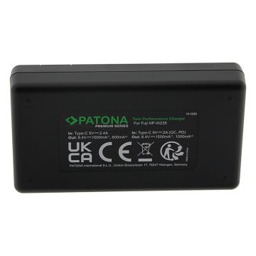 PATONA - Rychlonabíječka Dual Fuji NP-W235 + kabel USB-C 0,6m